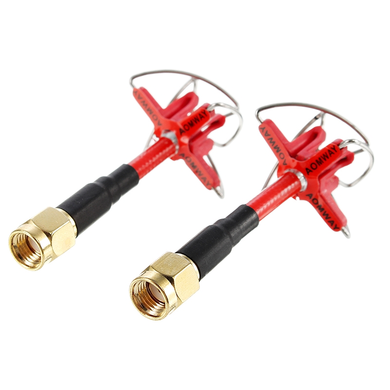 Aomway RHCP 3dBi 60mm 6cm Short Antenna FPV 4-leaf Clover Antenna A Pair SMA/RP-SMA for TX RX