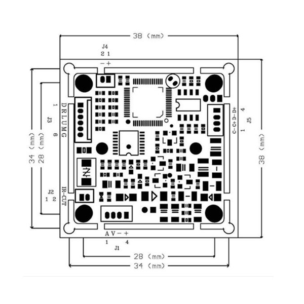 3238mm 1/3 CCD 700TVL HD PAL/NTSC IR Sensitive WDR FPV Camera Board