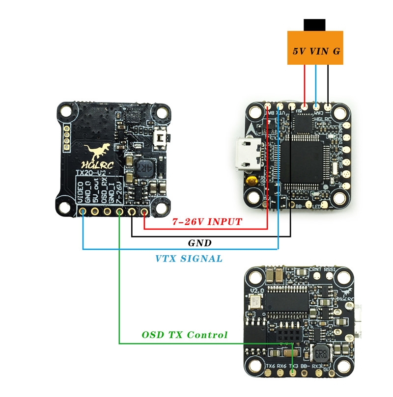 HGLRC XJB F438-TX20.V2-ELF 600TVL 1/3 CCD Camera & F4 FC & 33A BL_S ESC & 25/100/200/350mW VTX