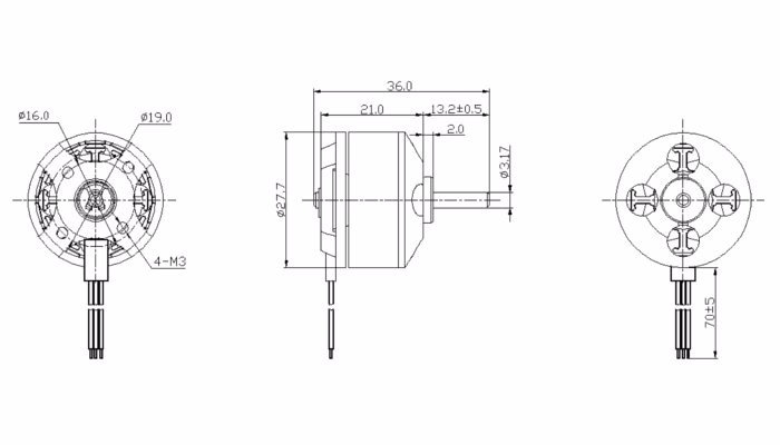 2Pcs Racerstar BR2208 2600KV 2-3S Brushless Motor For RC Models