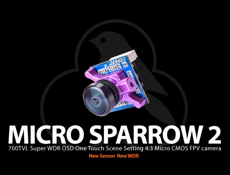 RunCam Micro Sparrow 2 PAL & TX200U Combo 5.8G 48CH VTX 700TVL CMOS WDR OSD FPV Transmitter Camera