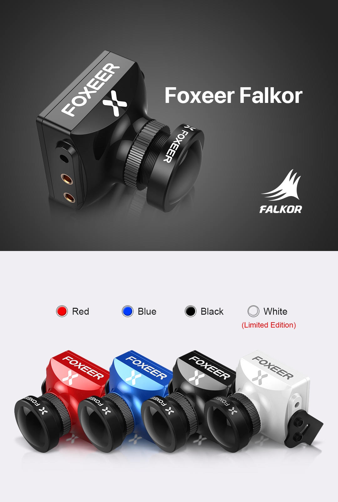 Foxeer Falkor 1200TVL 1/3 CMOS FPV Camera 4:3/16:9 PAL/NTSC Switchable G-WDR OSD For RC Drone