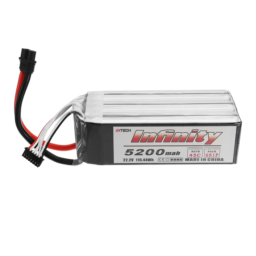 AHTECH Infinity 22.2V 5200mAh 6S1P 45C LiPo Battery SY60 Plug for RC Models