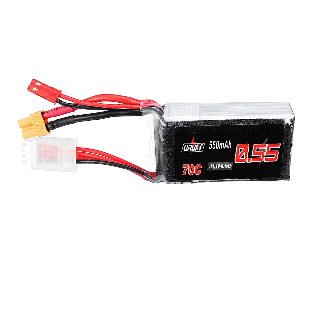 URUAV 11.1V 550mAh 70C 3S Lipo Battery JST/XT30 Plug for Eachine Lizard95 FPV Racer Drone