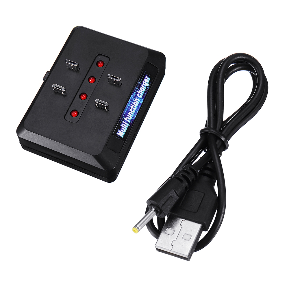 4-in-1 1S 3.7V LiPo Battery Charger 1.25mm 2.0mm Android Plug for E58 XS809HW XS809S SG700 DM107S