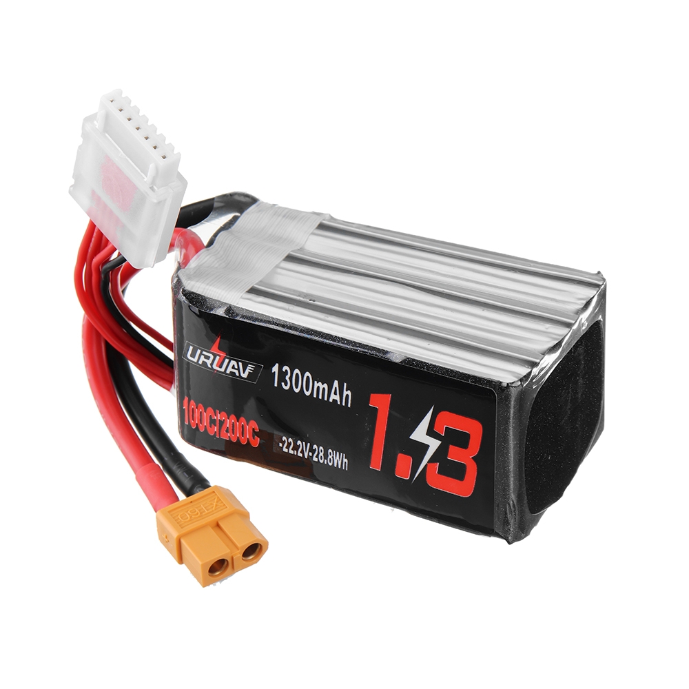 URUAV 22.2V 1300mAh 100C/200C 6S Lipo Battery for RC FPV Drone