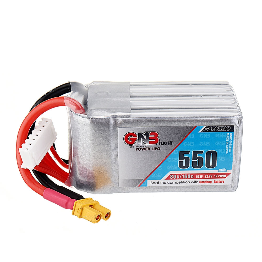 Gaoneng GNB 22.2V 550mAh 80C 6S Lipo Battery with XT30 Plug for X140HV GT R369 Arrow3 FPV Racing Drone