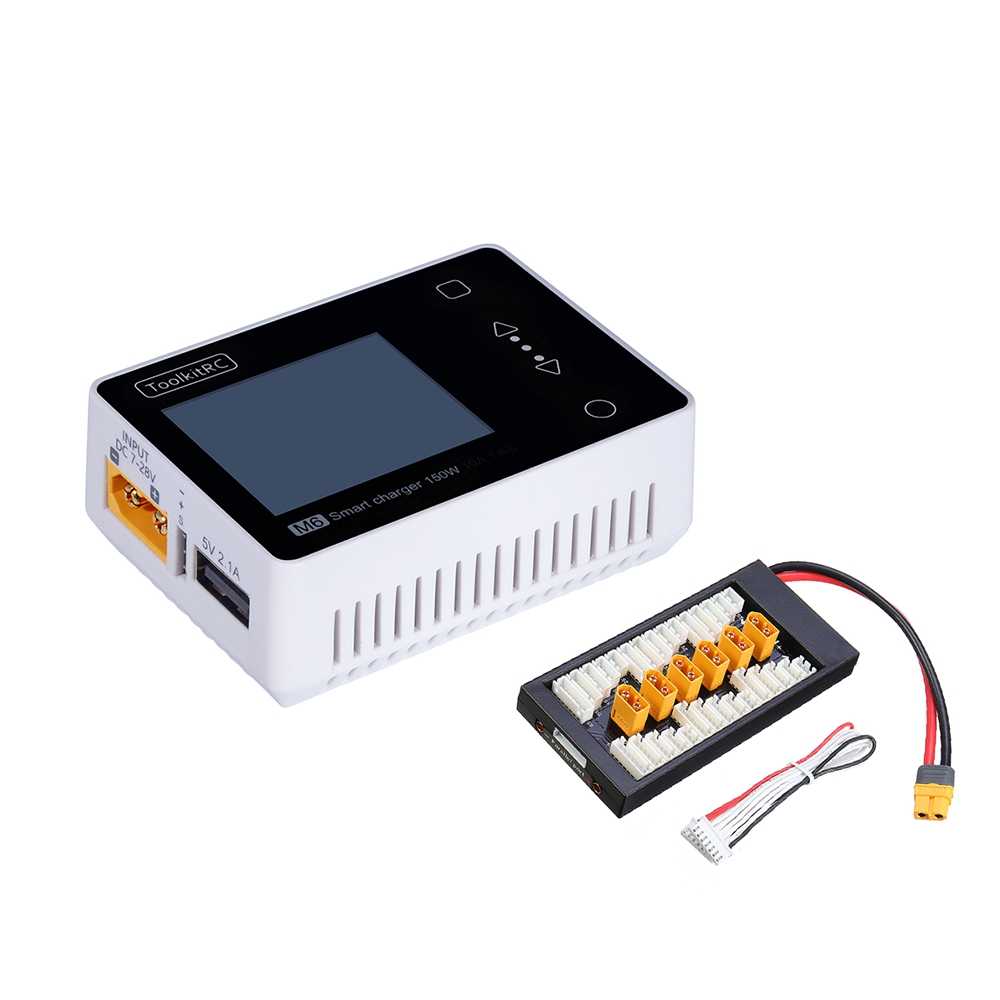 ToolkitRC M6 MINI 150W 10A Smart Battery Charger with XT60 Charger Board for 2-6S Lipo Battery