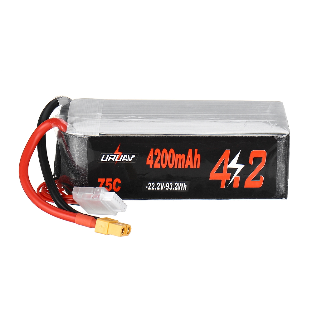 URUAV 22.2V 4200mAh 75C 6S Lipo Battery XT60 Plug for RC Racing Drone Helicopter Airplane Car