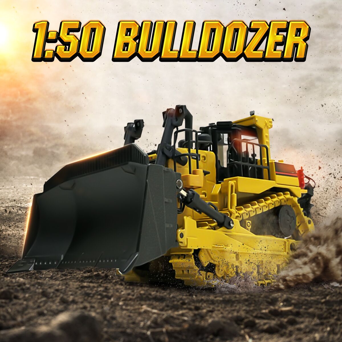 1:50 Crawler Bulldozer Model Alloy Tracked Engineering Track Car Diecast Model Toys