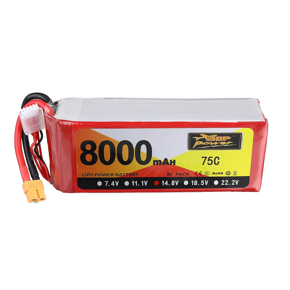 ZOP Power 14.8V 8000mAh 75C 4S Lipo Battery XT60 Plug for RC Car Quadcopter