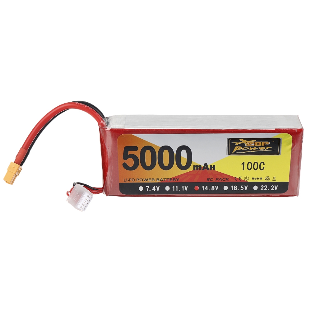 ZOP Power 14.8V 5000mAh 100C 4S Lipo Battery XT60 Plug for RC Quadcopter Car Airplane