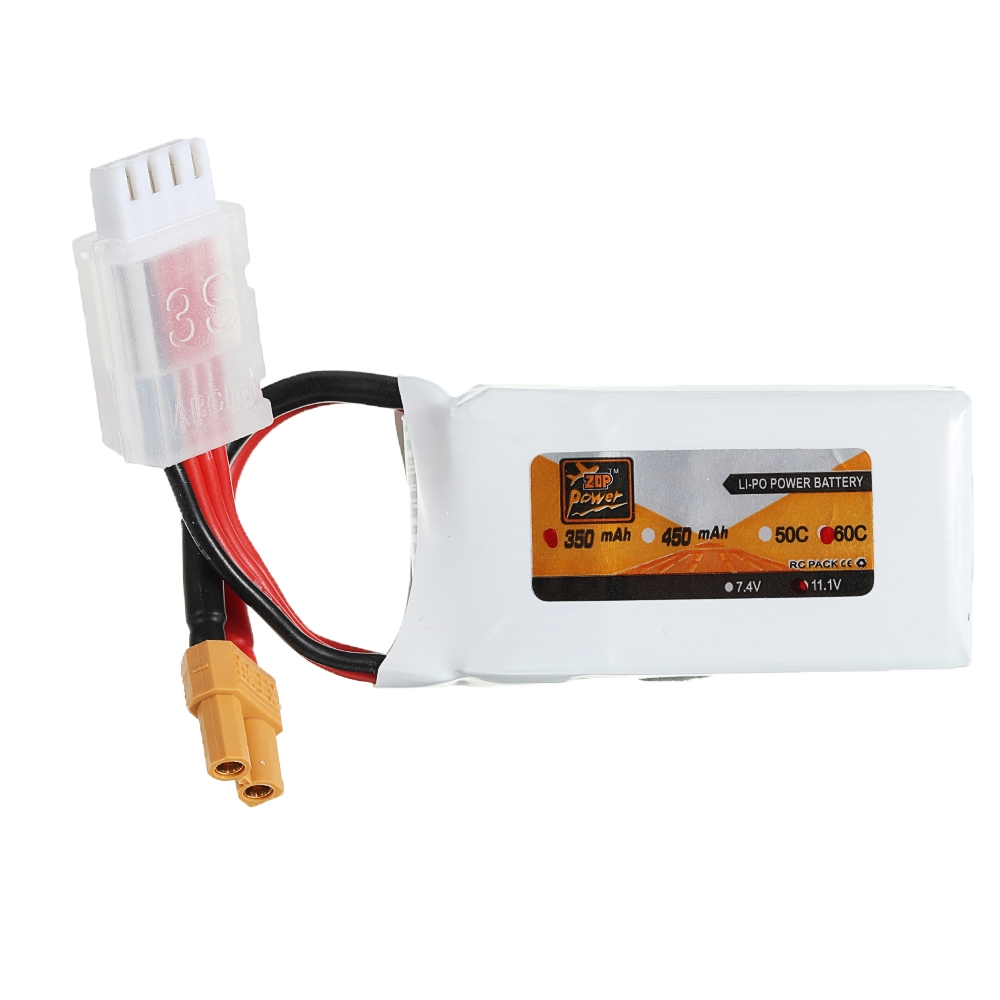 ZOP Power 11.1V 350mAh 60C 3S Lipo Battery XT30 Plug for RC Drone