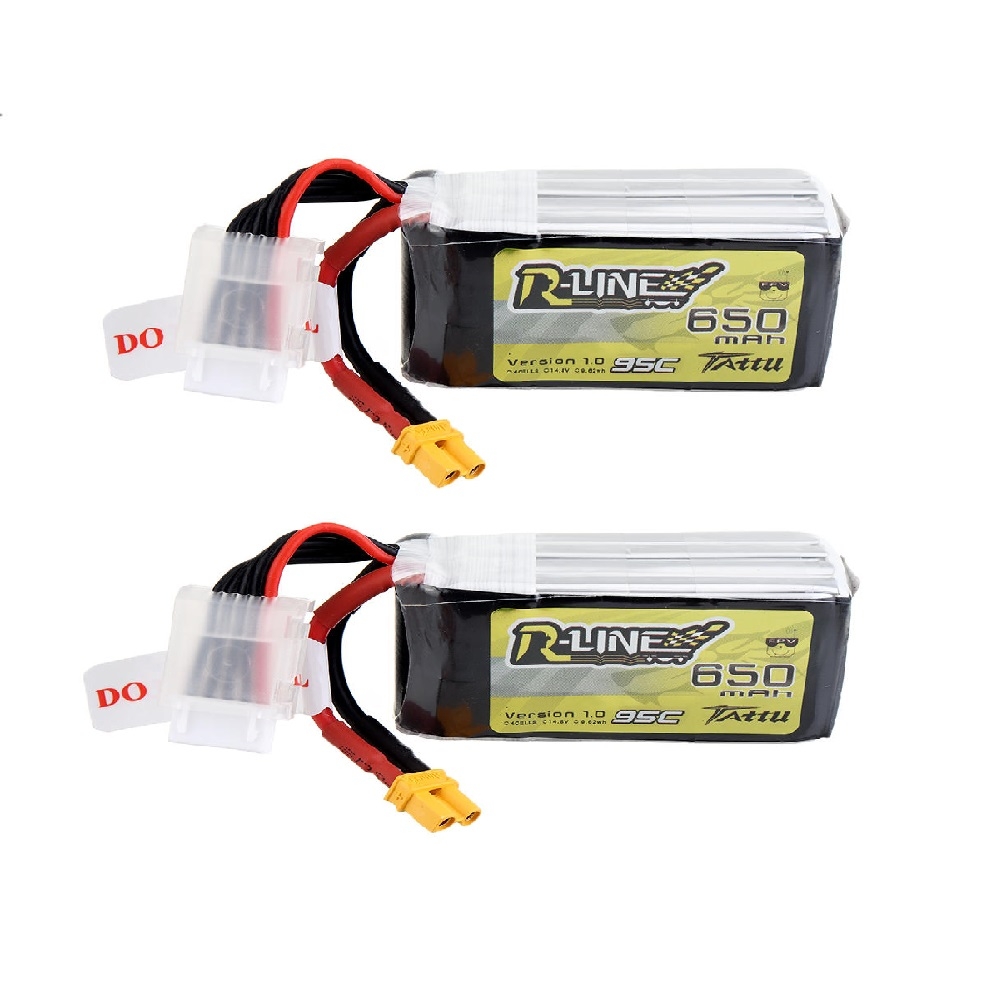 2Pcs Tattu R-Line V1.0 14.8V 650mAh 95C 4S Lipo Battery XT30 Plug for RC FPV Quadcopter