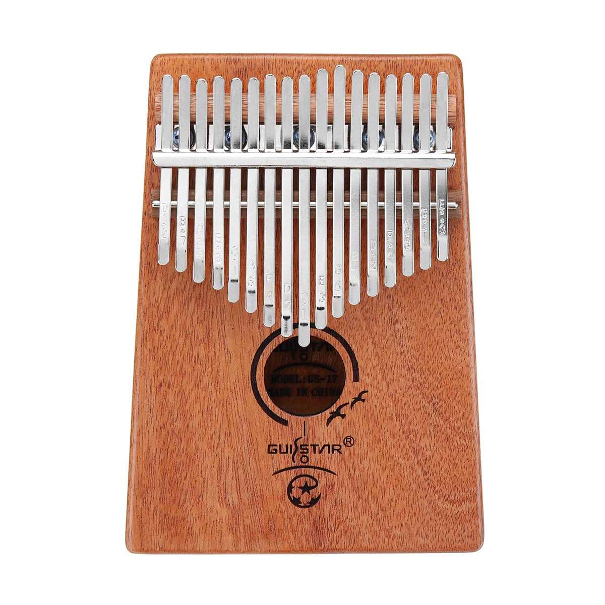 GUISTAR 17 Keys Mahogany Kalimbas Thumb Piano Finger Percussion With Tuning Hammer