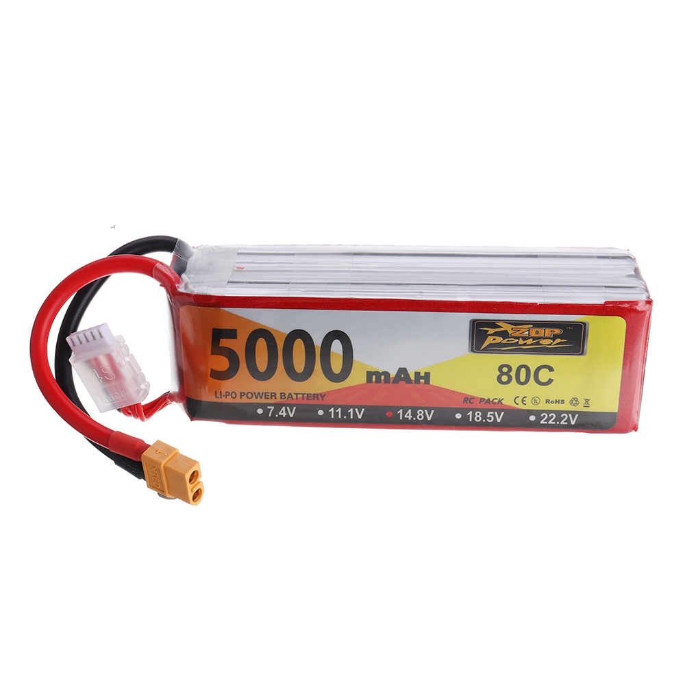 ZOP Power 14.8V 5000mAh 80C 4S Lipo Battery XT60 Plug for RC Drone