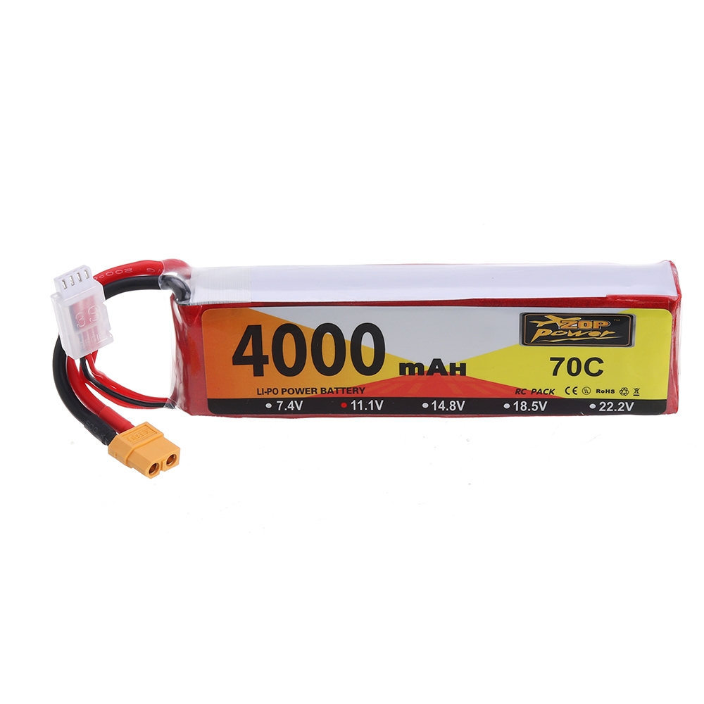 ZOP Power 11.1V 4000mAh 70C 3S Lipo Battery XT60 Plug for RC Drone