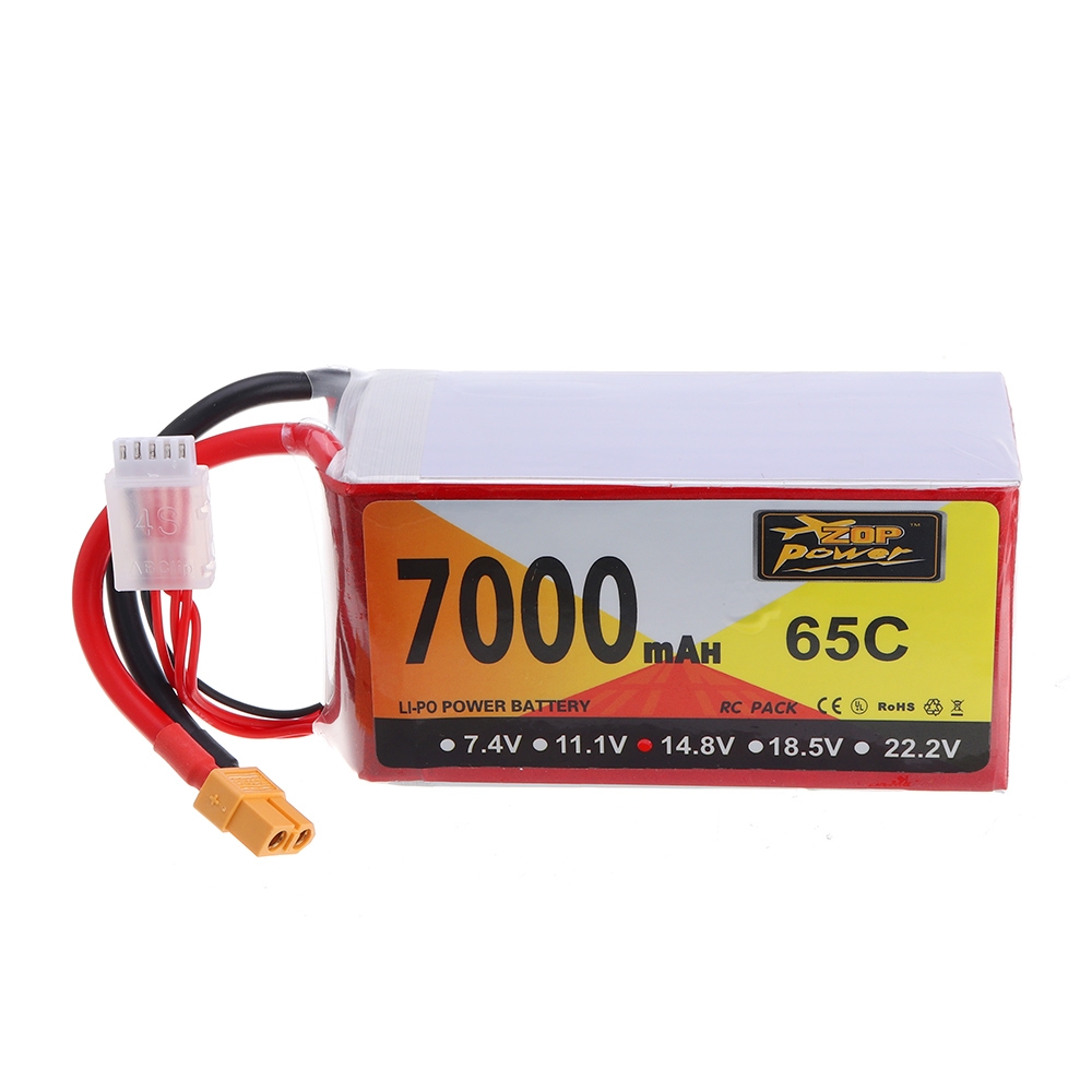 ZOP Power 14.8V 7000mAh 65C 4S Lipo Battery XT60 Plug for RC Racing Drone