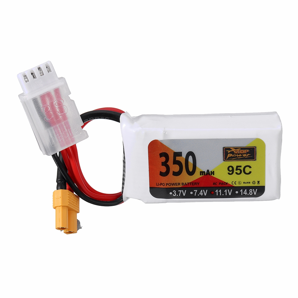 ZOP Power 11.1V 350mAh 95C 3S Lipo Battery XT30 Plug for Cine Whoop BetaFPV Drone