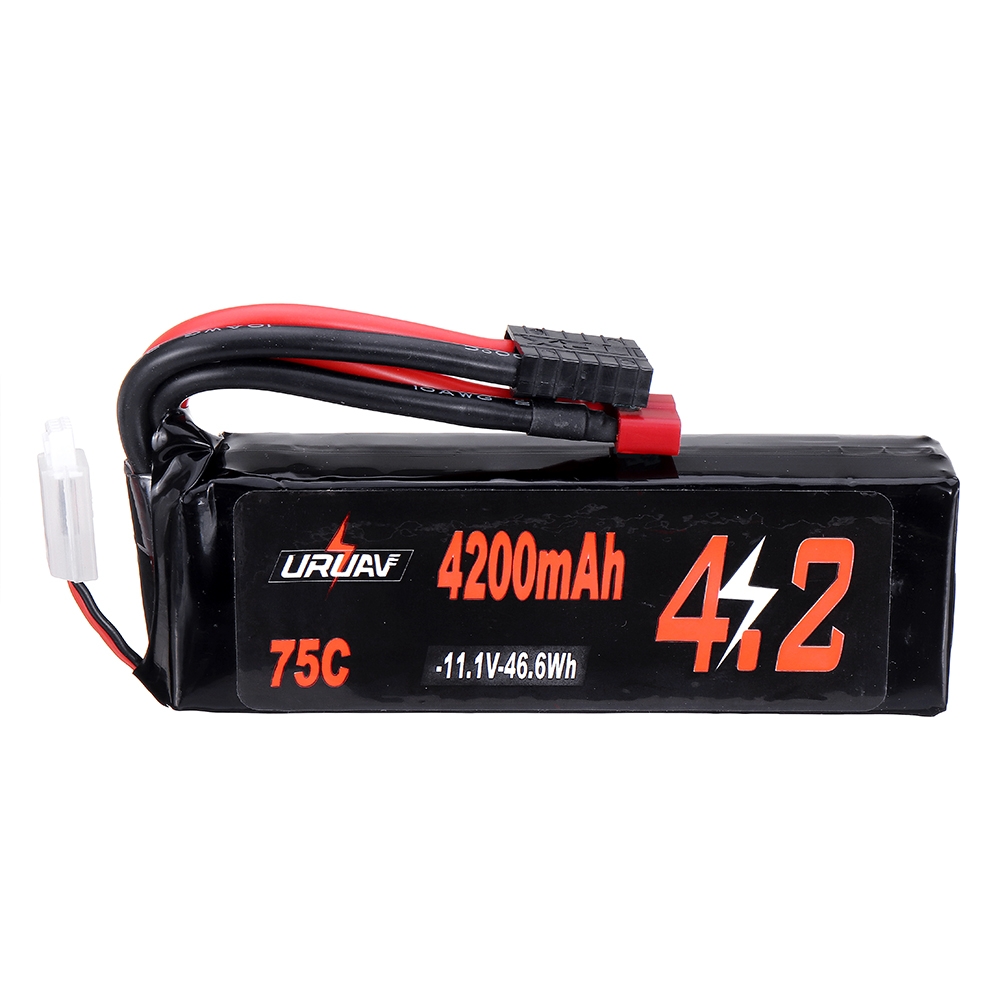 URUAV 11.1V 3S 4200mAh 75c Li Battery T Plug For ROCHOBBY 1/6 1941 MB RC Car Vehicle Parts