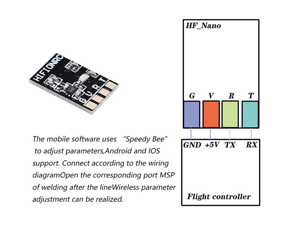 Only 0.3g HIFIONRC HF_Nano 5V Bluetooth Module Wireless for F4 F7 Flight Controller RC Drone FPV Racing