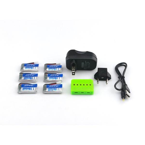 JJRC H31 RC Quadcopter Spare Parts 6Pcs 3.7V 400MAH 30C Battery and Charger Set X6A-A13