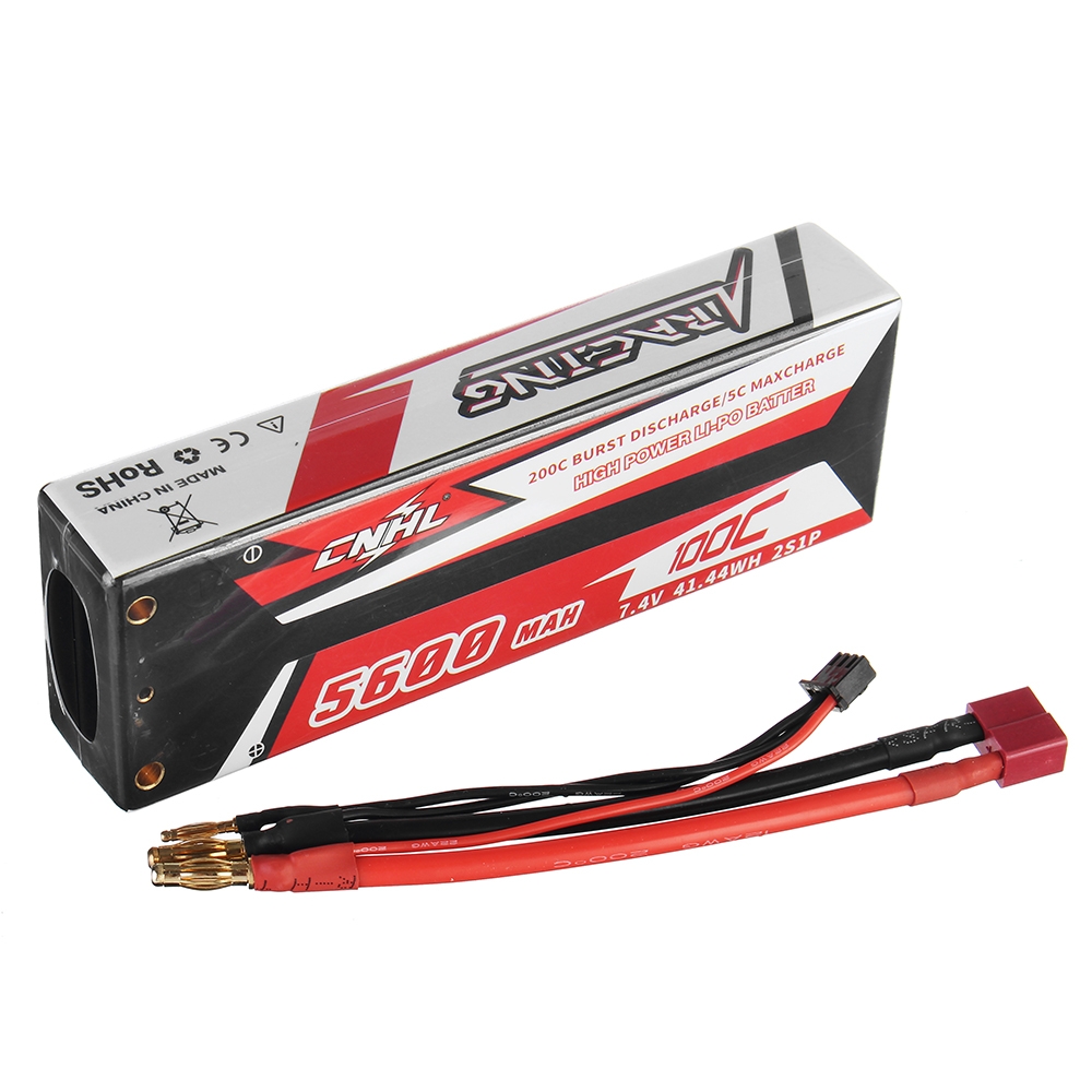 CNHL RACING SERIES 7.4V 5600mAh 100C 2S Lipo Battery T Plug for RC Car