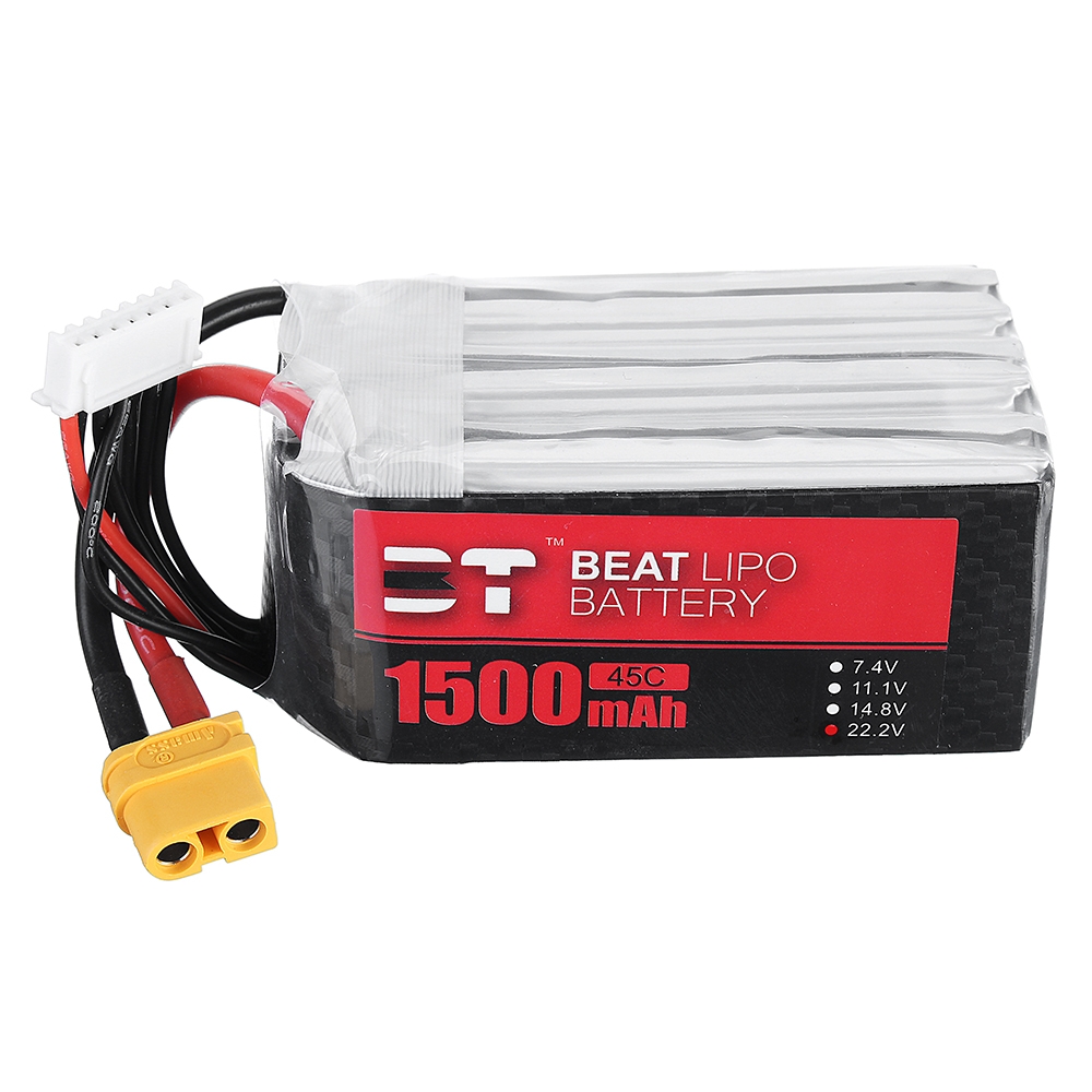 BT BEAT 22.2V 1500mAh 45C 6S Lipo Battery XT60 Plug for RC Racing Drone