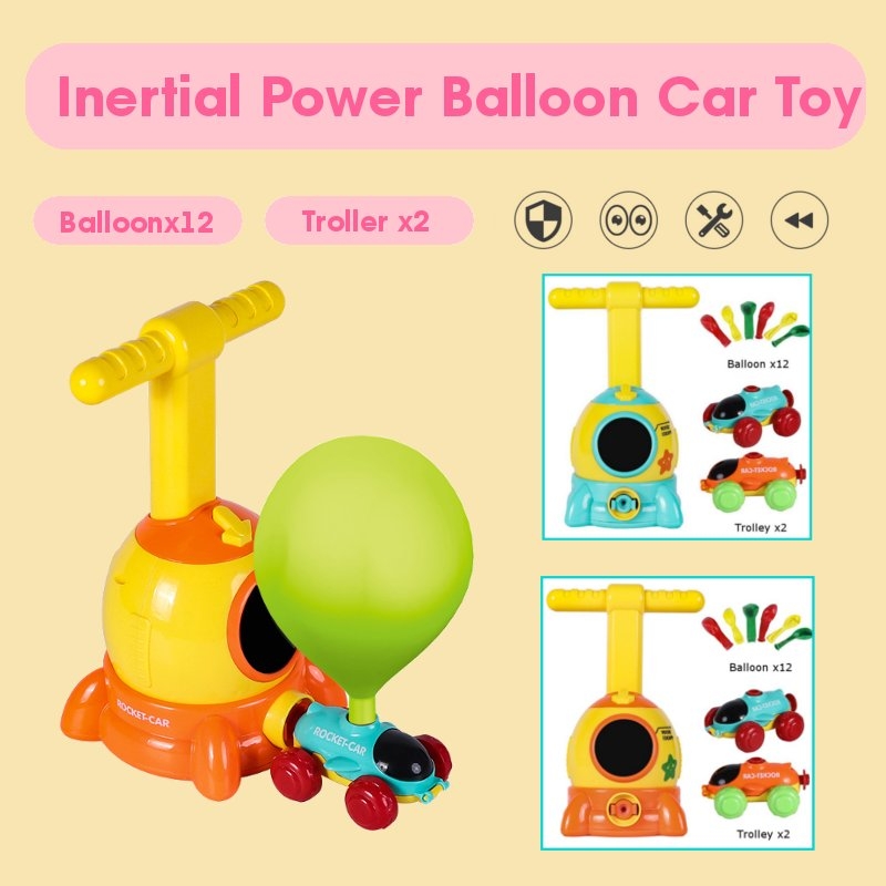 Inertial Power Balloon Car Intellectual Development Learning Education Science Experiment Toy for Kids Gift