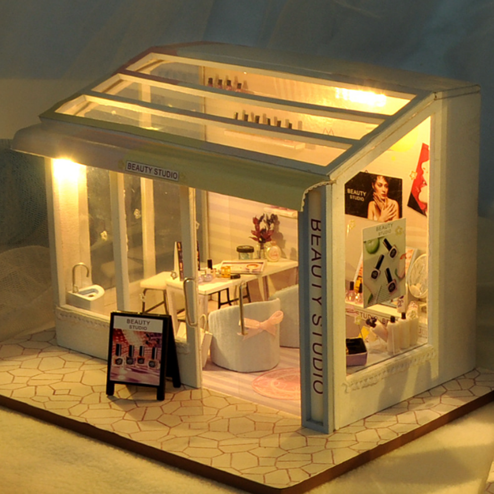 TIANYU DIY Doll House TD36 Manicure Store Creative Modern Shop Handmade Doll House With Furniture