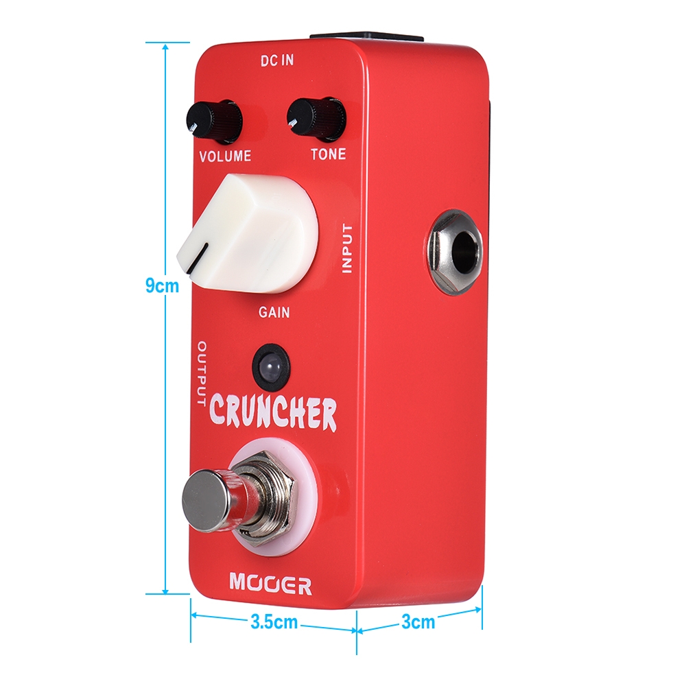 MOOER CRUNCHER High Gain Distortion Mini Guitar Effect Pedal True Bypass Full Metal Shell Guitar Parts & Accessories