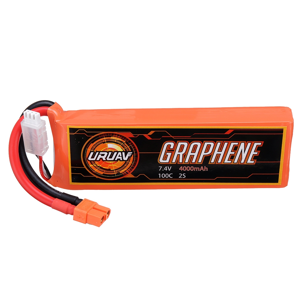 URUAV GRAPHENE 2S 7.4V 4000mAh 100C Lipo Battery XT60 Plug for FPV RC Racing Drone