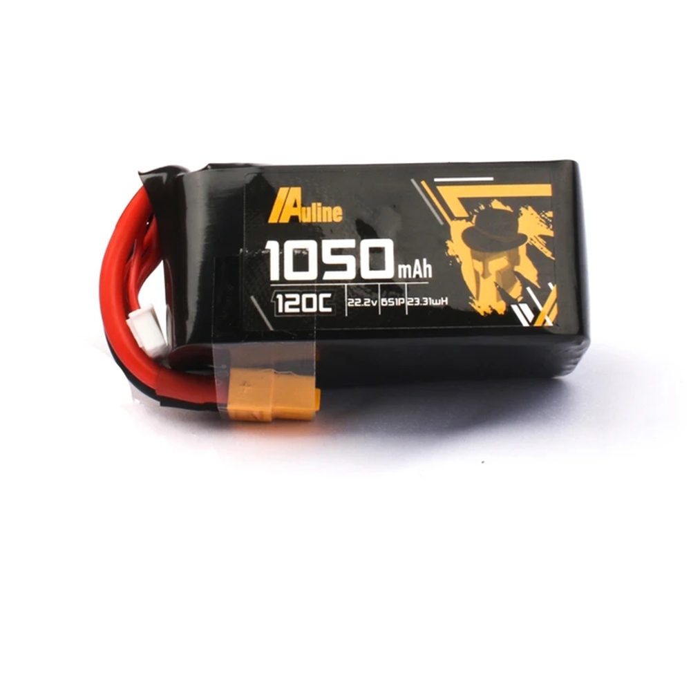 Auline 22.2V 1050mAh 120C 6S Lipo Battery XT60 Plug for 5 inch FPV Racing Drone