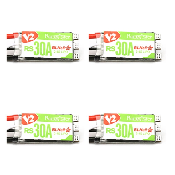 4X Racerstar RS30A V2 30A Blheli_S ESC OPTO 2-4S Support Oneshot42 Multishot 16.5 Dshot600